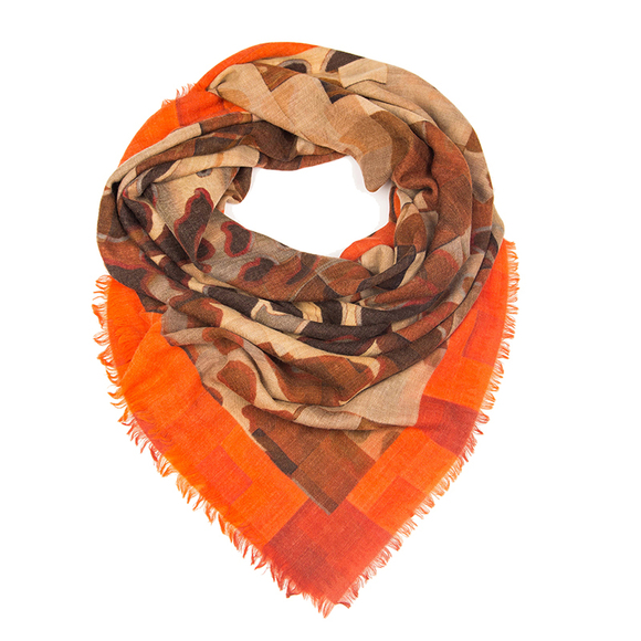 BEYMEN COLLECTION BROWN, BURLY WOOD, CHOCOLATE, PERU PALANKIN SCARFWOMENS